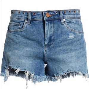High rise jean short